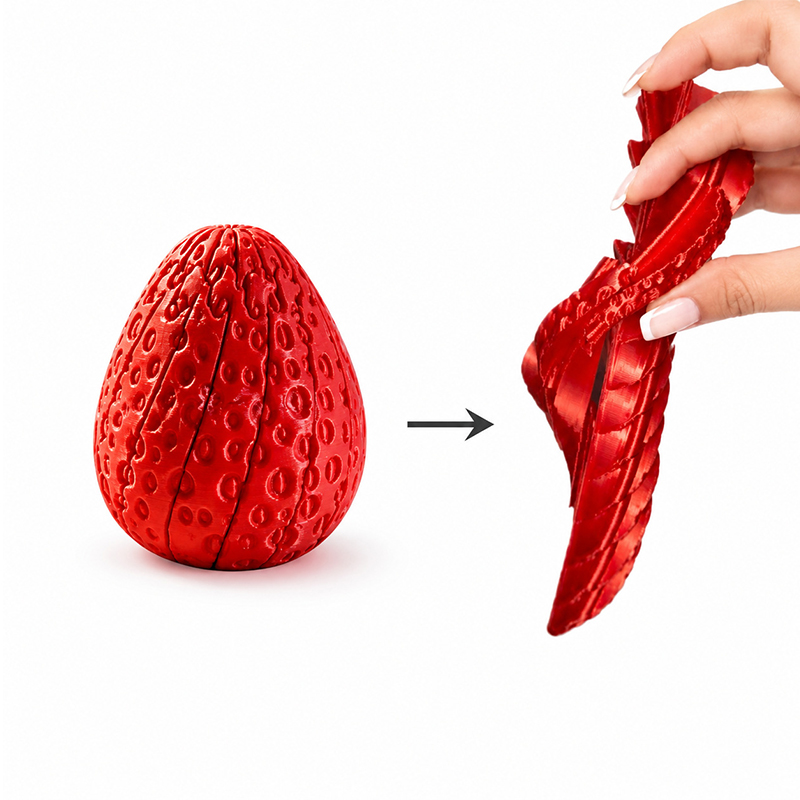3D Printing Food - Huevo de Fresa Retorcido Impreso en